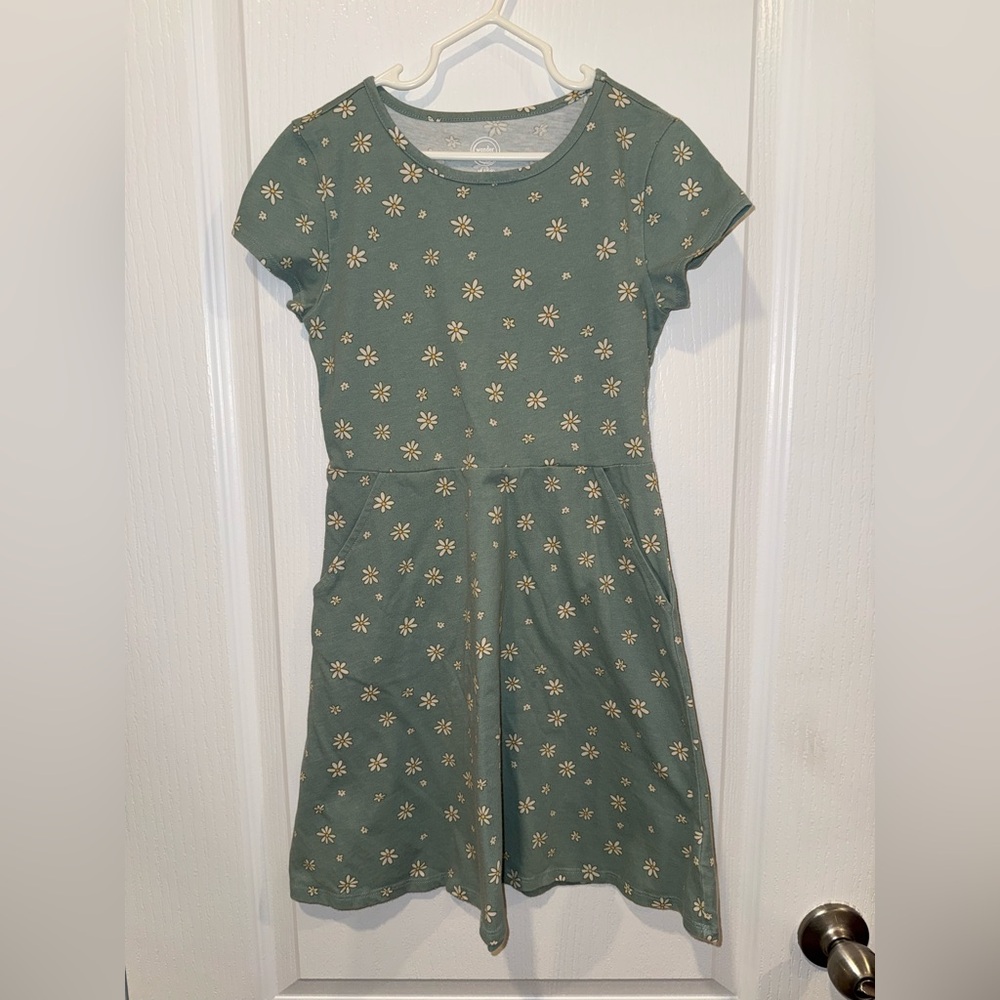 Wonder Nation Green Floral Kids Dress